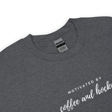 Load image into Gallery viewer, Motivated by Coffee and Hockey Sweater